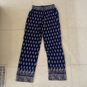 Paradise Navy Blue Print Pants